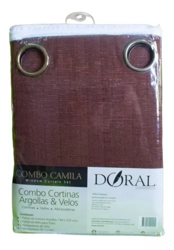 DORAL Set De Cortinas Isidora, Visillos Y Abrazaderas 8 Piezas