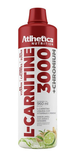 L-carnitine 3000 - 960ml Limão, Ché Verde, Gengibre Atlhetic