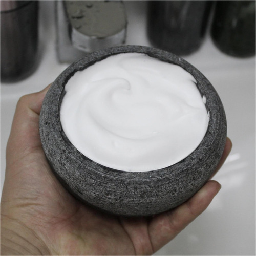 Charmman Shaving Soap & Cream Bowl For Men, Natural Granite