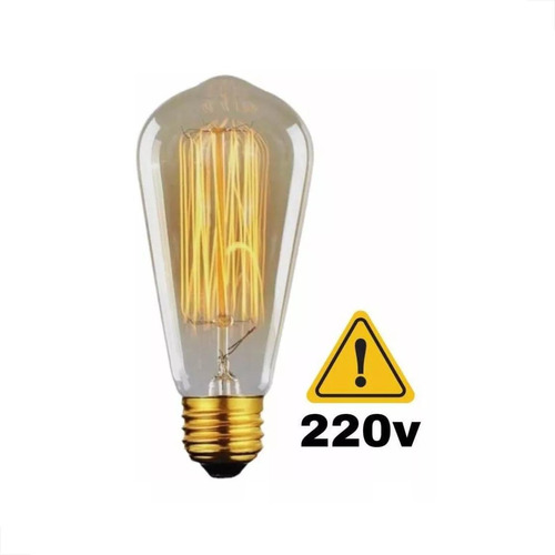 Lampada Filamento Carbono St64 40w 2400k  220v Dimerizavel