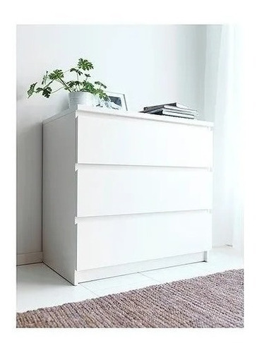 Comoda 3 Cajones Mueble Melamina Comoda Blanca Canto Grueso