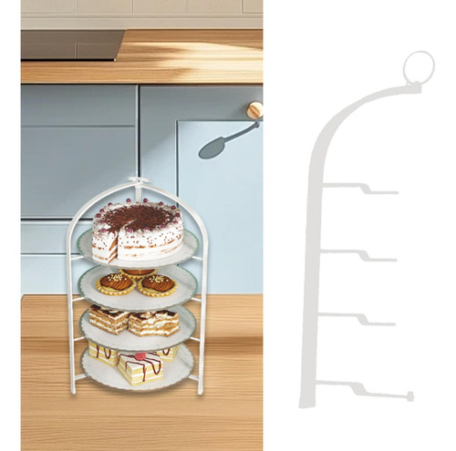 Pizza Bandejas Rack De Preparação Prato 4 Camadas Branco
