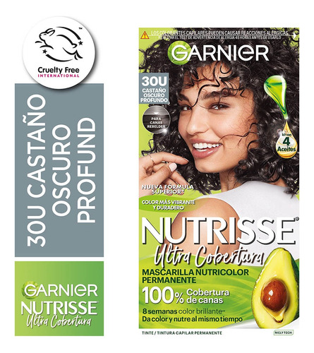 Kit Nutrisse Ultra Cobertura Garnier Coloración Permanente Tono 30 Ultra Cobertura