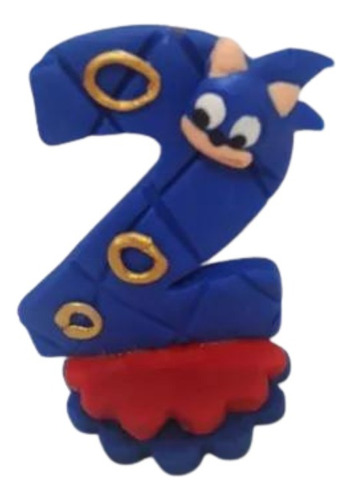 Vela Sonic Decorada Biscuit 2 Anos