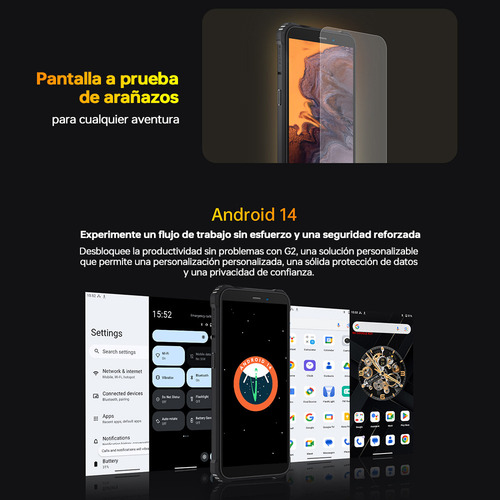 Oukitel Celular Oukitel G2 16(4+12)ram 64gb Rom Dual Sim 6300mah Smartphone Resistente Android 14 /otg/compass/amplificador De Sonido