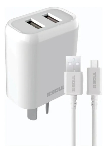 Cargador Carga Rápida Soul Doble Usb Microusb 2.4a Original