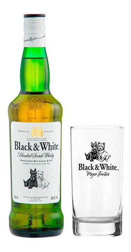 Whisky Black & White 700 Ml + Vaso
