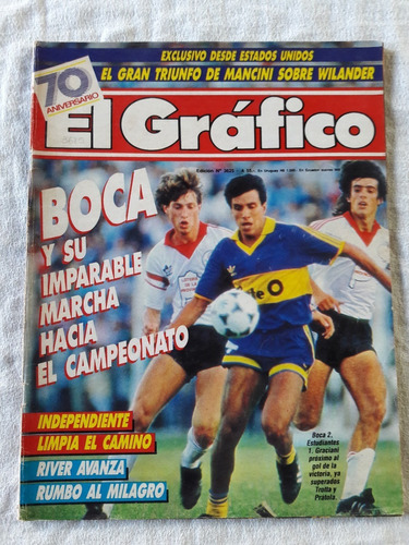 Revista El Grafico N° 3625 Año 1989 Boca 2 Estudiantes 1 