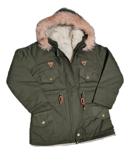 Parka Niña Gabardina Con Corderito