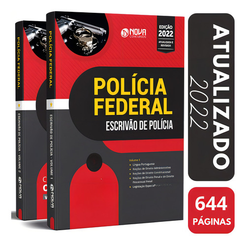 Apostila Pf 2022 - Escrivão De Polícia, De Professores Especializados. Editora Nova Concursos, Capa Mole, Edição Oficial Em Português, 2022