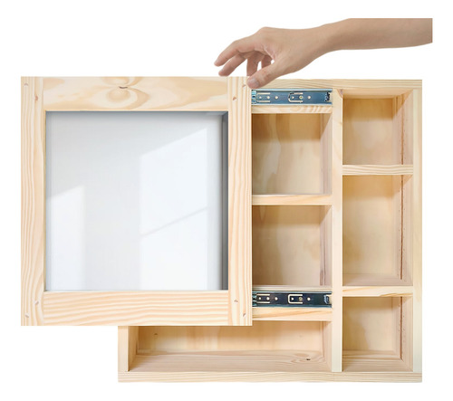 Botiquin De Baño Con Espejo Corredizo Mueble De Baño Moderno Marrón Claro