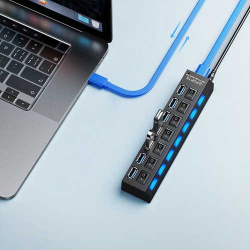 El Divisor Usb 3.0 Multi Usb Utiliza Un Adaptador De Corrien