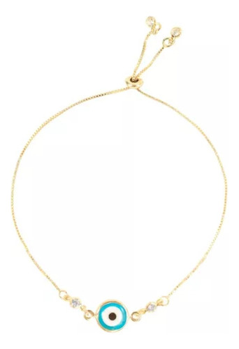 Pulseira Avana Folheada A Ouro 18k Olho Grego Piuka Comprimento 8 Cm Cor Dourado Diâmetro 8 Cm