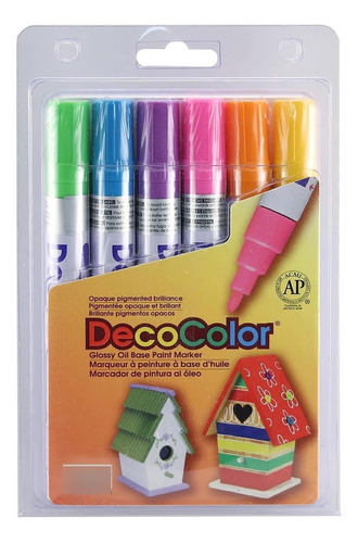 Marcador Pintura Uchida Of America Decocolor, Colores 6 Por