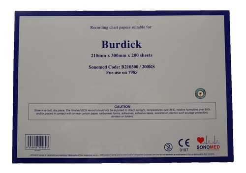 Papel Térmico Para Ecg De 210mm X 300mm En Z Para Burdick