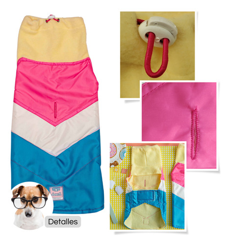 Capa Impermeable Elecant Para Peros | Abrigo Con Cuello Para Mascotas Talle Xs | Ropa Para Perros | Protección Para El Frío Y La Lluvia |