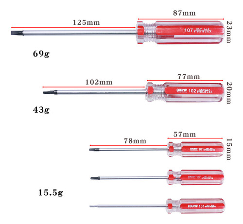 Kit De Destornilladores Triangulares, 4 Piezas
