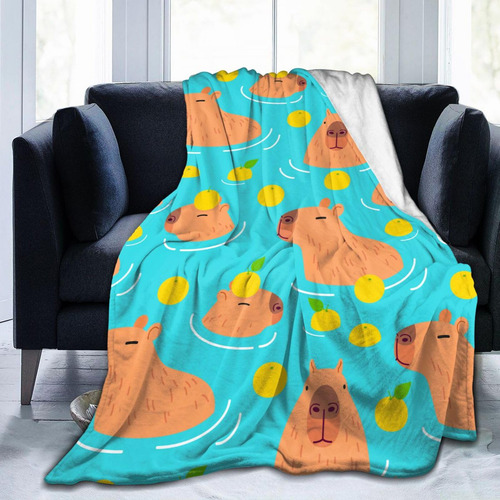 Manta Suave Capybara Franela Animales Acogedora Ligera Lindo Patrón De Animales De Capybara Diseño