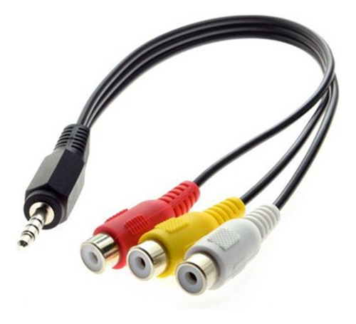 Cable De Audio Auxiliar 3.5 Mm Stereo A Rca Video 3 Hembra