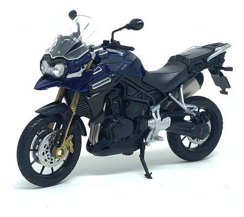 Miniatura Moto Triumph Tiger Explorer 1:18 Welly 060437 Cor Azul