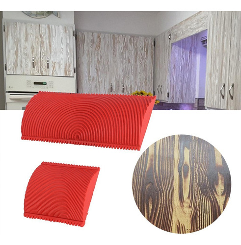 1 Juego De 2 Brochas De Goma Con Efecto De Grano De Madera
