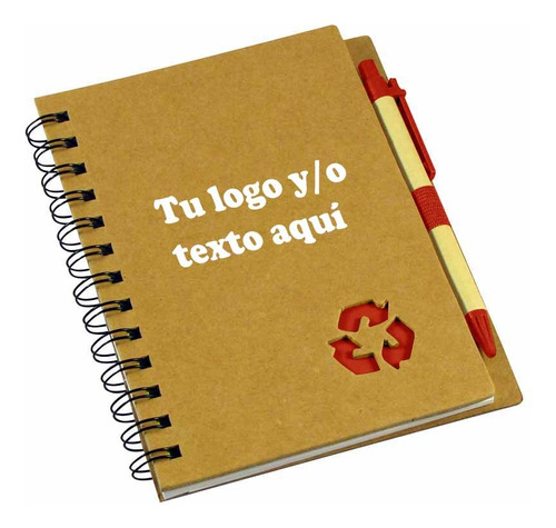 100 Cuaderno Ecológico Tapa Dura Con Logo 1 Color