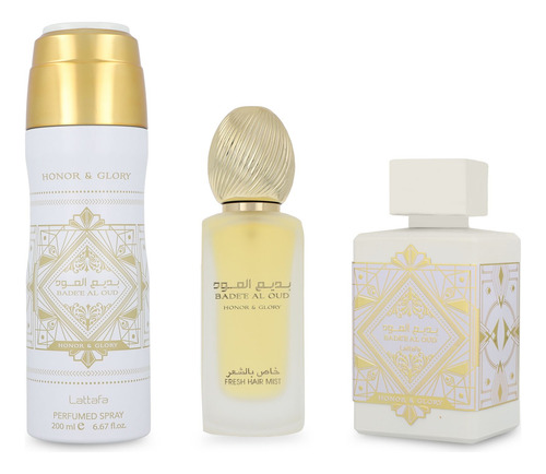 Set Lattafa Bade'e Al Oud Honor & Glory 3pzs - Dama