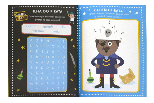 Aventuras Com Adesivos - Livro De Atividades: Piratas, De Koral Books. Editorial Happy Books, Capa Mole Em Português