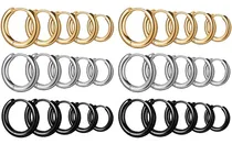 Comprar Pendientes Para Hombre 15 Pares Pendientes De Aro Pequeños