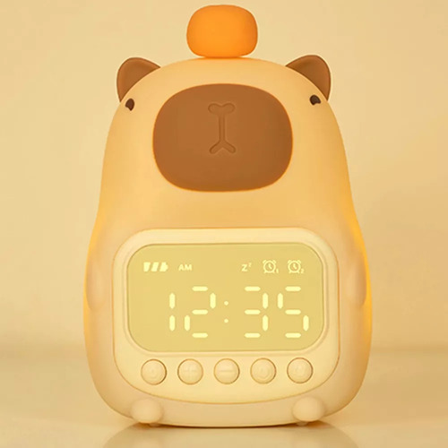 Hermoso Despertador De Silicona Capivara, Luz Nocturna Para