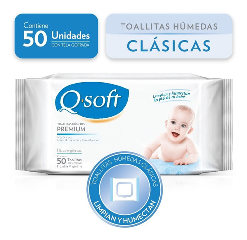 Imagen 2 de 6 de Toallitas Húmedas Premium Q-soft Clásicas (16 Paquetes)