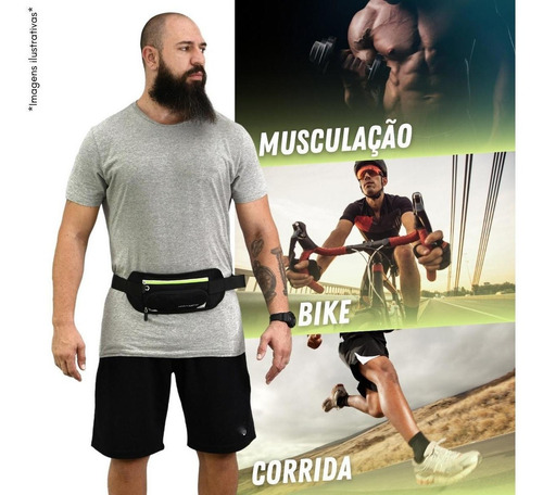 Imagem 4 de 7 de Pochete Para Treino De Acadêmia Com Porta Garrafa De Água