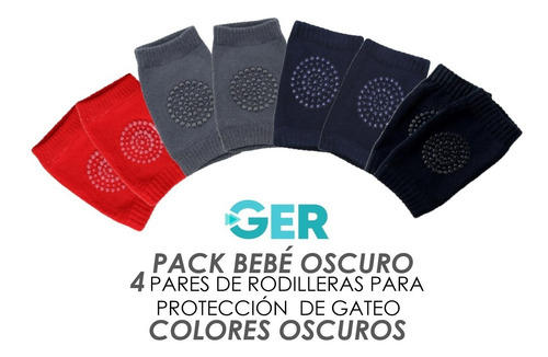 Imagen 1 de 6 de Rodilleras Bebés Gateo, Protección Gateo Pack 4 Rodilleras