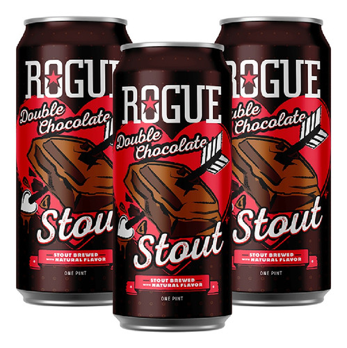 Cerveza Oscura Rogue Double Chocolate Stout, 3 Latas 473 Ml