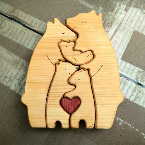 Puzle Madera La Familia Bear Con 5 Osos.
