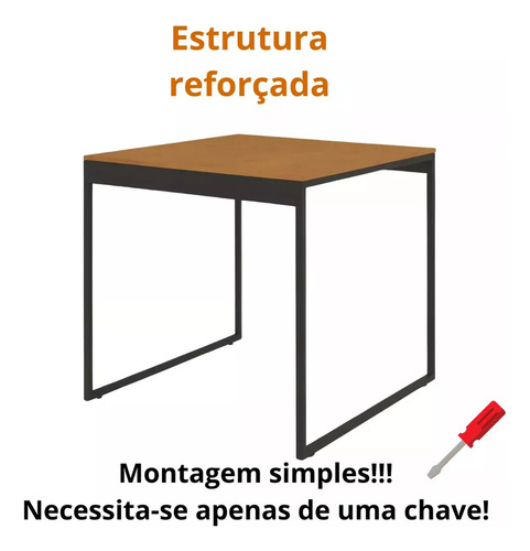 Mesa De Cozinha Industrial 80x80 Pe Metal Resistente Agua
