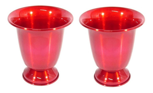 2 Vaso Tulipa M 28 Cm 10cores  Alumínio Festa Decoração Casa