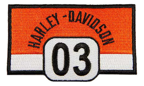Parche Bordado Emblema H-d 4.0 In Color Naranja