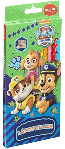 Lápis De Cor Redondo Patrulha Canina 12 Cores Pct Com 06