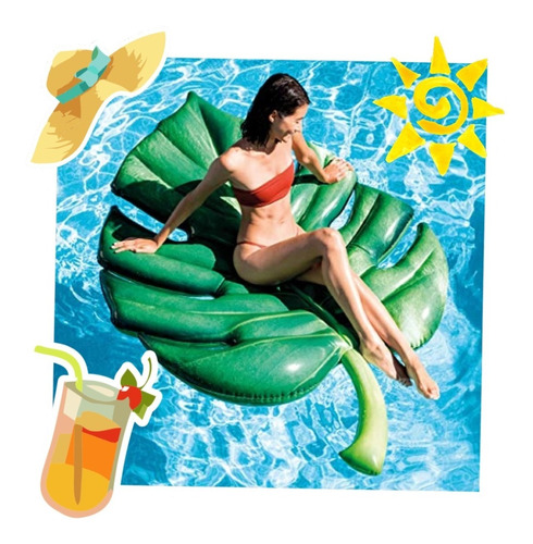 Colchoneta Inflable Hoja De Palmera Vinilo 213x142 Cm Intex