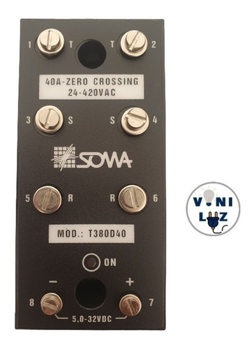 Rele Estado Sólido Trifasico 40a T380d40 24-420v Ssr Soma