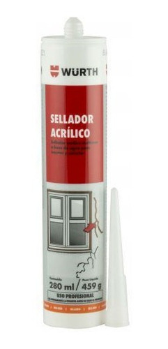 Sellador Acrilico Wurth Gris 280ml Pintable -ynter Industria