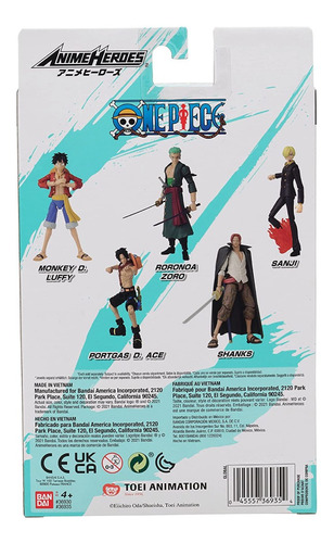 Imagen 8 de 10 de Shanks Anime Heroes One Piece Bandai 17cm + 16 Articulacione
