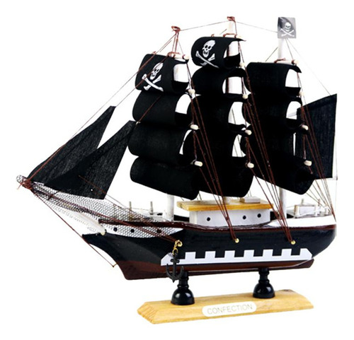 Modelo De Barco De Vela Pirata Negro Mm