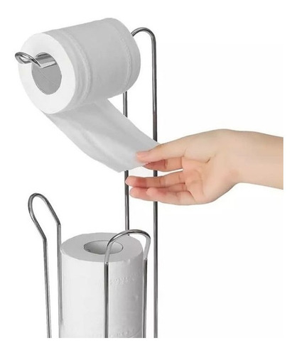 Imagen 2 de 7 de Porta Rollo Con Pie Para Papel Higienico Cromado