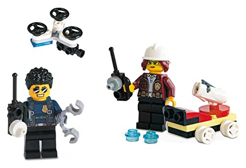 Combo De Minifiguras De Lego City: Jefe De Policía Con Dron