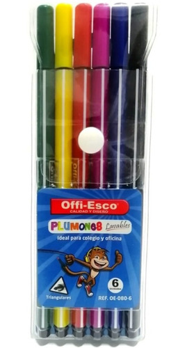 Plumones Offi-esco Lavable Oe-080-6 Estuche *6 Unidades