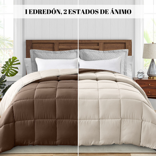 Edredón Acolchao Doble Vista Para Toa Stación Queen Diseño E La Tela Rayas 223cm×223cm Color Beige Rayas
