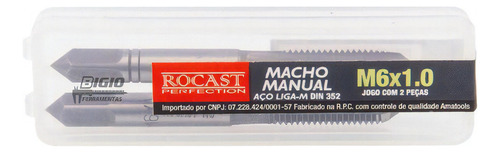 Jogo De Macho Com 2 Peças M6 X 1,00 Aço Liga Rocast