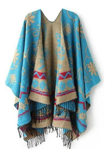 Lenço De Xale Feminino De Malha De Caxemira Poncho Capes Xal